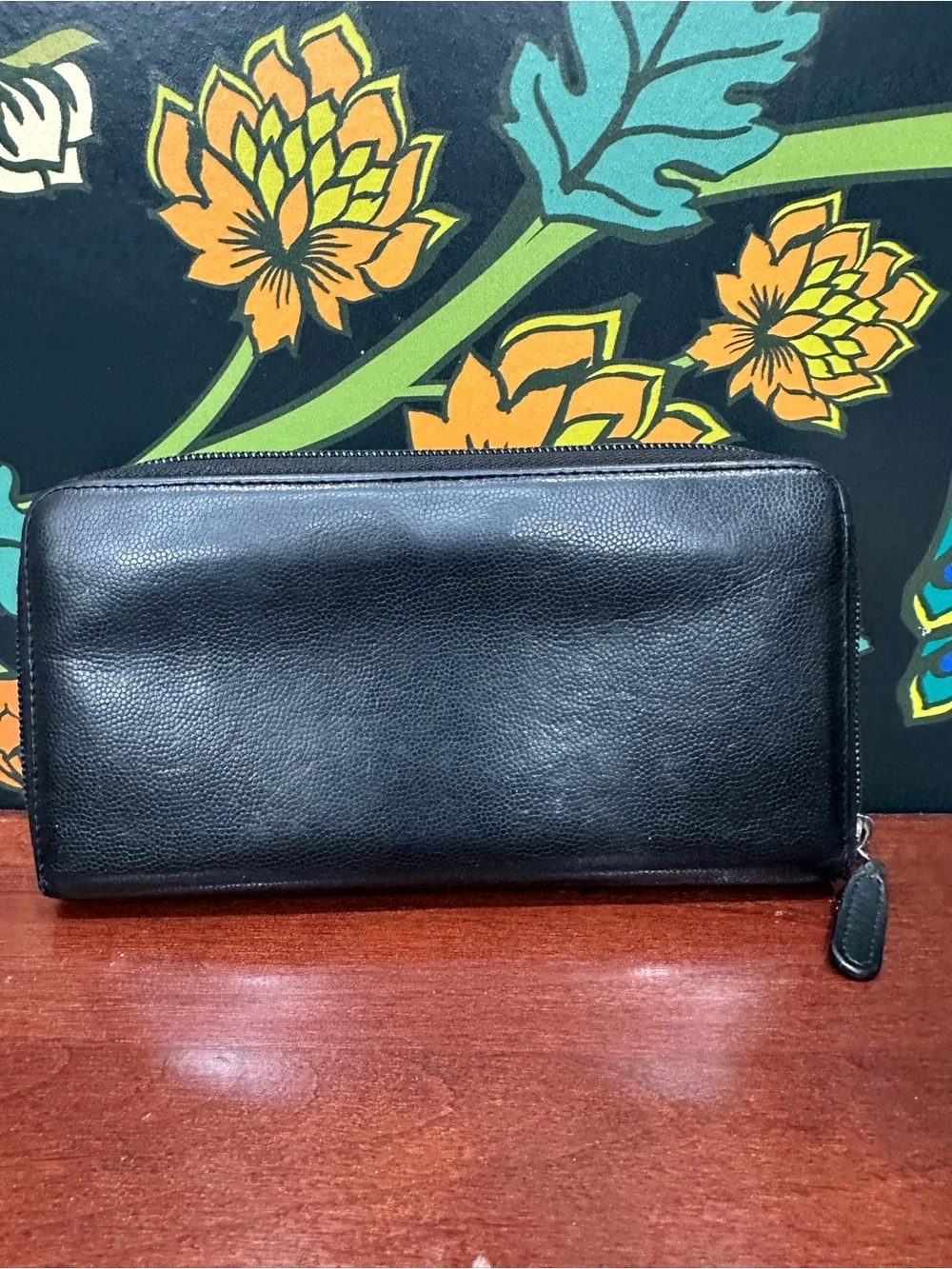 Chanel Black Caviar Leather CC Zip Around Long Wallet 16 Series Box